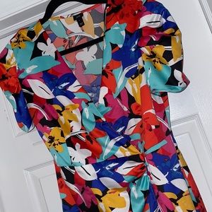 Floral Print Wrap Dress